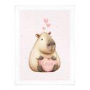Capybara-børneplakat med kærlighedshjerte