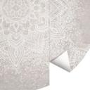 Blød mandala på grå-beige fototapet - Bloomery Decor - Rundt - Selvklæbende/ikke-vævet