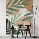 Papel pintado Ramas abstractas de estilo tropical - Costa