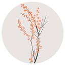 Vinilo decorativo flores de cerezo color melocotón - Cubistika - Redondo
