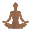Decoración en madera caoba - Postura de yoga sentado 01