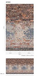 Fototapet med stenlignende look Rød, blå, steneffekt 2,70 x 1,59 m