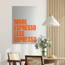 Geborsteld Alu-Dibond met goud-, zilver- & kopereffect - More Espresso less depresso - Fritsch