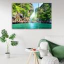 3 stykke lærred Print Tropical Beach Mountain