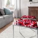 Plateau de table en verre - Floraison rouge - Carré - 60x60 cm