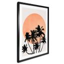 Póster palmeras frente al sol naranja - Kubistika