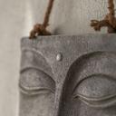Buddha Gesicht Wandskulptur - Asiatische Wanddeko aus Kunststein - mit Seil 40x40 cm