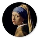 Plateau de table en verre - Vermeer - La fille à la perle - Rond