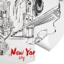Fototapet - Rundt Love your City - New York Sort og hvid - vliesetapet/selvklæbende non-woven tapet
