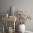 Papel pintado no tejido flores, hojas naturaleza floral en gris
