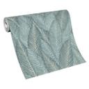 Bladtapet, mønstret tapet, Erismann Martinique grøn non-woven tapet