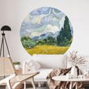 Vinilo decorativo Van Gogh - Campo de trigo con cipreses - Redondo