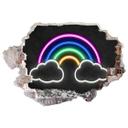 Sticker Mural Arc-en-ciel néon