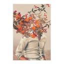 Póster de tela Polilla - Hombre con flores - Arte surrealista