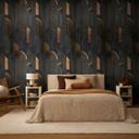 Ikke-vævet fototapet Art Deco buer sort brun beige mat udvidelig 1,59 x 2,80 m vægmaleri