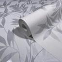 Non-woven tapet i hvid, grå bladmotiv bladlook blomstret natur 
