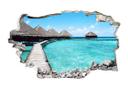 3D Wallsticker strandhus Maldiverne
