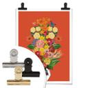 Póster Frida Floral Studio - Botánico Rojo