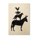 Nouveauprints Cuadro de madera - Geometric Bremen Town Musicians