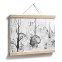 Póster Kvilis - Amigos animales en el bosque - blanco y negro