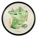 Póster mapa de Francia - Rivers - Redondo