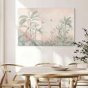 Tropisk idyl med kolibri abrikos - Bloomery Decor – print på aluminium (Alu-Dibond)