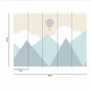 KidsMountains3 bjergtapet i grøn hvid - non-woven tapet Designwalls 2 - 2,55 x 3,5 m