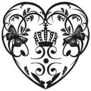 Sticker mural - Cœur et couronne
