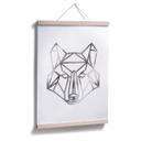 Plakat - Origami ulv - Sølveffekt