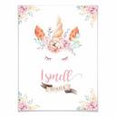Póster Kvilis - I smell Rainbow - Unicornio con flores y pestañas
