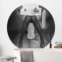 Vinilo decorativo Mujer erótica en el baño - Toniolo - Redondo