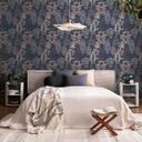 Papier peint intissé Retro - Échantillon rétro marquant en bleu pigeon & gris pierre