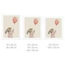 Plakat sød kanin med ballon - Treechild
