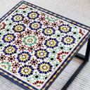 Plateau de table en verre - Carreaux orientaux - Carré