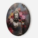 Rundt lærredsbillede Buddha Zen blomster abstrakt