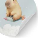 Wallsticker til børneværelset Capybara i rummet - Stjernedrøm - Rund