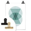Póster Nouveauprints - Círculos y triángulos aqua