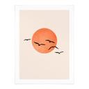 Póster Aves migratorias volando hacia el sol - Kubistika