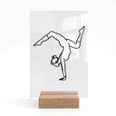 Borddisplay Yoga - Håndstand - Line Art