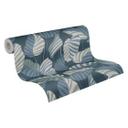 Papel pintado vintage plantas de la jungla hojas azul verde papel pintado no tejido