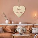 Decoración en madera de álamo - Best Mum Heart