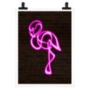 Póster Flamingo - Luz de neón