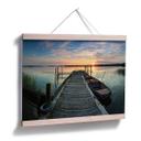 Póster Puesta de sol en el lago