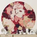 Tapet cirkel Pæoner med store blomster - SpaceFrog Designs - vliesetapet/selvklæbende non-woven tape