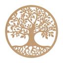 Decoración en madera árbol redondo con raíces - MDF nature