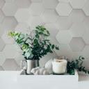 A.S. Creation 3D grafisk tapet i hvid og grå non-woven tapet med honeycomb mønster