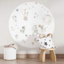 Vinilo decorativo infantil Animales felices con cielo estrellado - Oliver Robins - Redondo