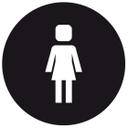 Muursticker Emoji WC Dames
