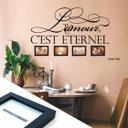 Sticker mural - L'amour, c'est éternel incl. 4 cadres photos