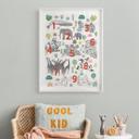 Ilustración de póster infantil de animales de zoológico con números - Walentynowicz
